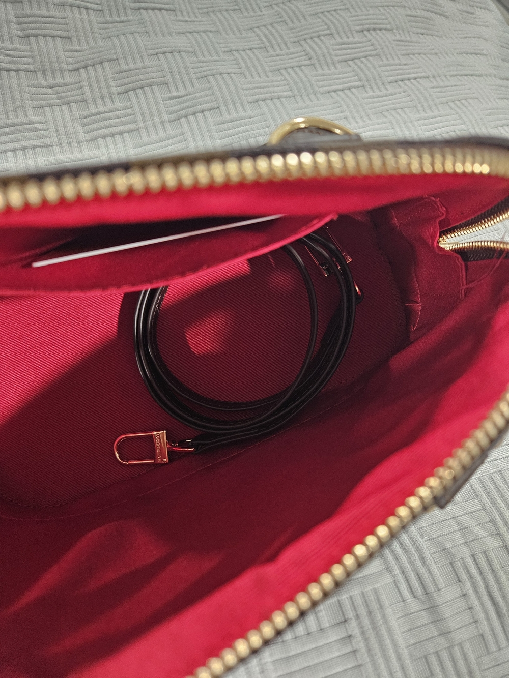 Brown Checkered Dome Satchel Fashion Bag - Picture 4 of 14